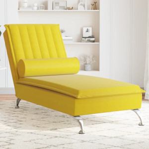 Massagem de divan sofá com almofada de veludo amarelo D