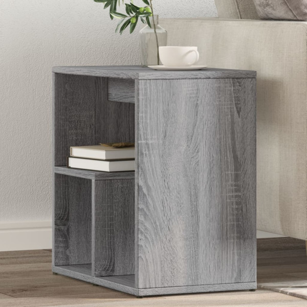 Mesa auxiliar de madera contrachapada gris Sonoma 50x30x50 cm D