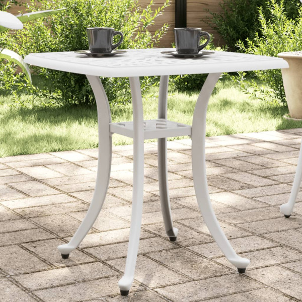 Mesa de jardín aluminio fundido blanco 53x53x53 cm D