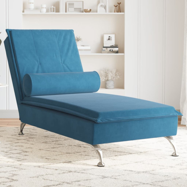 Massagem de divan sofá com almofada de veludo azul D