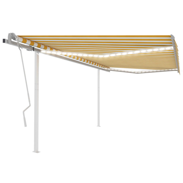 Toldo manual retráctil con LED amarillo y blanco 4.5x3.5 m D