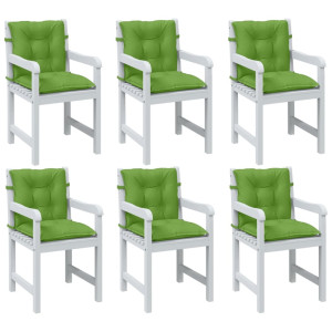 Cojines silla respaldo bajo 6 ud tela verde melange 100x50x7 cm D