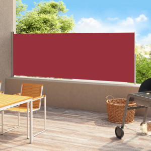 Toldo lateral retráctil para patio rojo 200x500 cm D