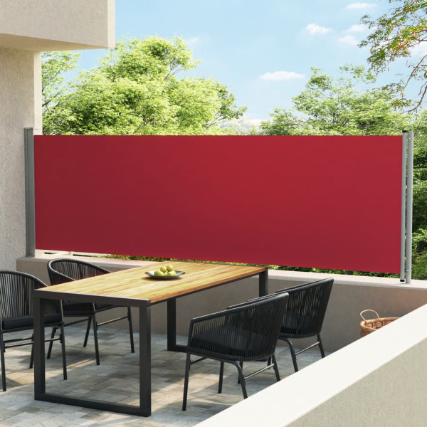 Toldo lateral retrátil para pátio vermelho 140x600 cm D