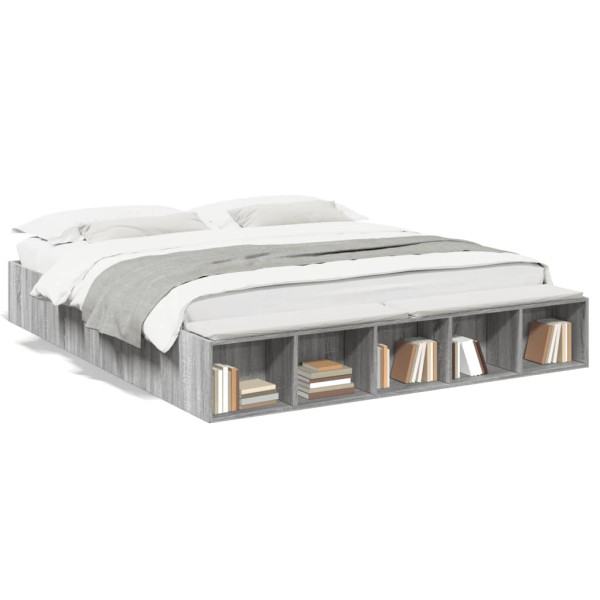 Estructura de cama madera de ingeniería gris Sonoma 180x200 cm Estructura de cama madera de ingeniería gris Sonoma 180x200 cm D
