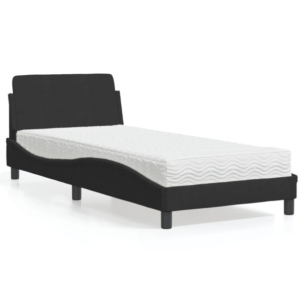 Cama con colchón terciopelo negro 80x200 cm Cama con colchón terciopelo negro 80x200 cm D