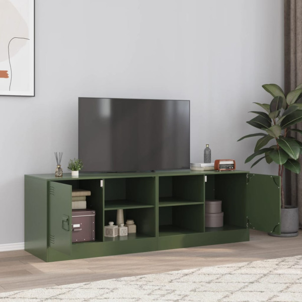 Muebles para TV 2 unidades acero verde oliva 67x39x44 cm D