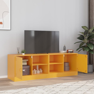 Móveis de TV 2 unidades aço amarelo mostarda 67x39x44 cm D