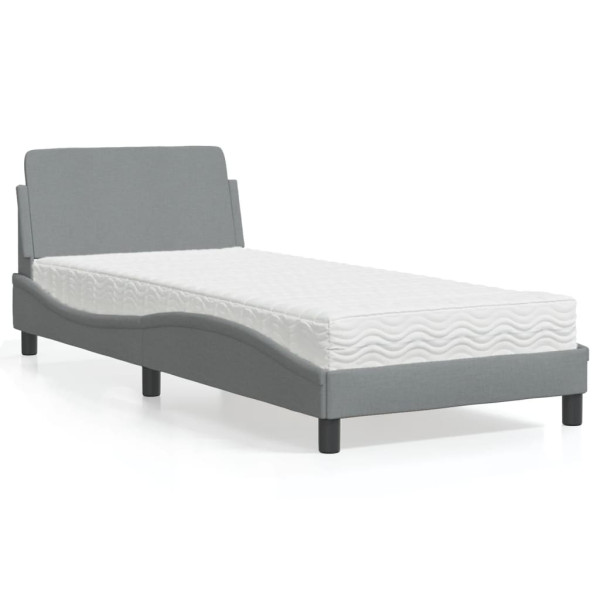 Cama com colchão de tecido cinza claro 80x200 cm D