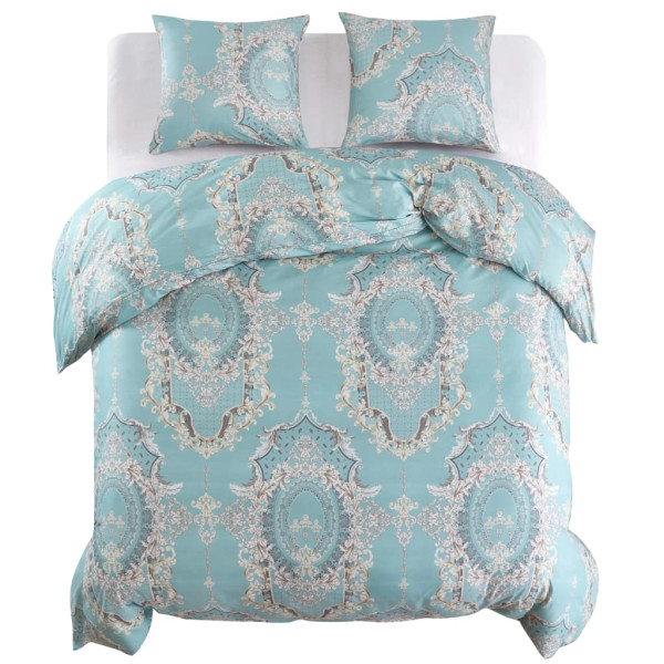 Conjunto de capas de cobertor design azul clássico 200x220/60x70 cm D