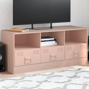 Mobiliário para TV de aço rosa 99x39x44 cm D