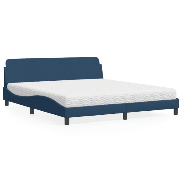 Cama con colchón de tela azul 180x200 cm Cama con colchón de tela azul 180x200 cm D