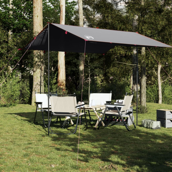 Lona de camping impermeável cinza e laranja 300x294 cm D