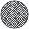 Alfombra de exterior PP blanco y negro Ø160 cm 2