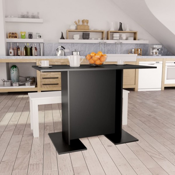 Mesa de comedor de madera contrachapada negro 110x60x75 cm D