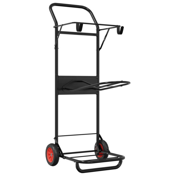 Carrito de silla de montar plegable acero negro D