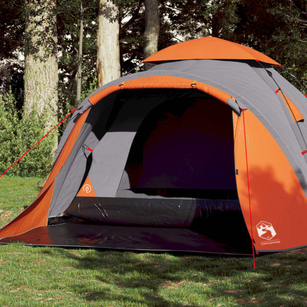 Tenda iglu para 3 pessoas com abertura rápida cinza/laranja D