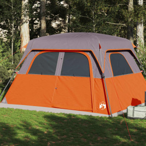 Tenda familiar 6 pessoas impermeável cinza laranja D