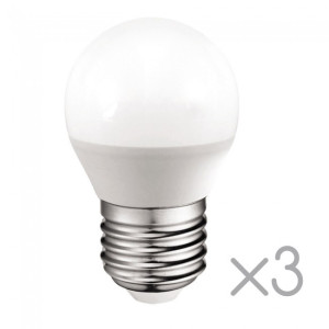 Pack 3 Bombillas LED esférica E27 5.2W (Luz neutra) D