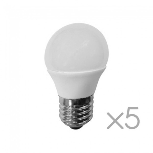 Pacote 5 lâmpadas LED E27 Esféricas 6W (luz neutra) D