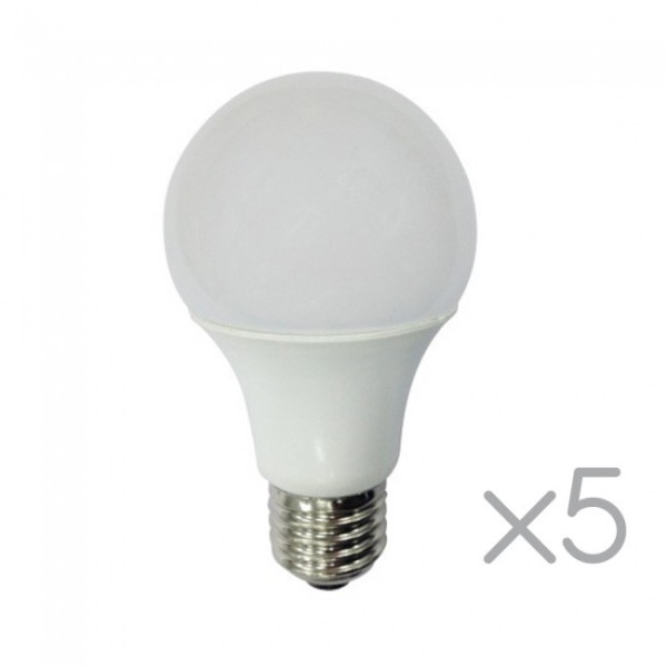 Pack 5 Bombillas LED E27 estándar 10W (Luz cálida) D