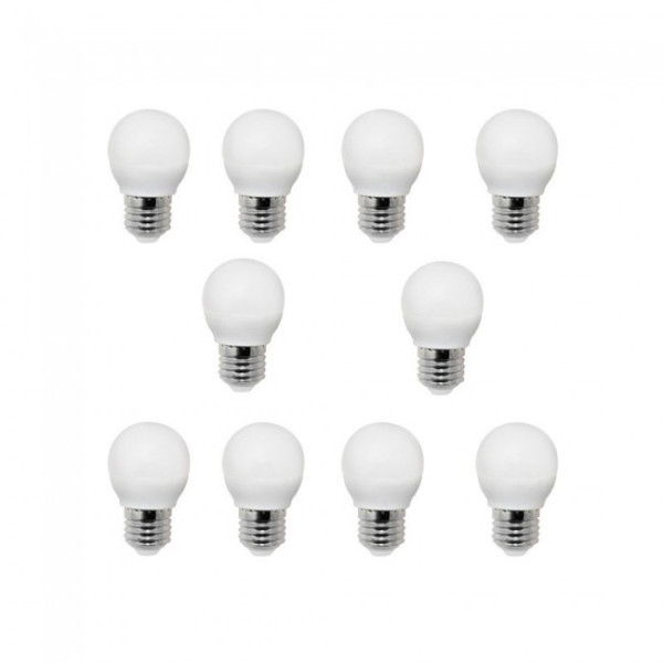 Pacote de 10 lâmpadas LED esféricas E27 (4W - 3000K) M 2