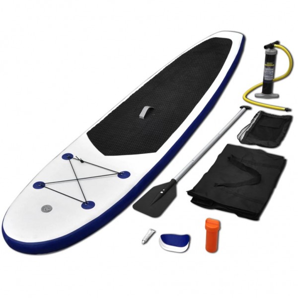 Set de paddel surf tabla SUP inflable azul y blanco D