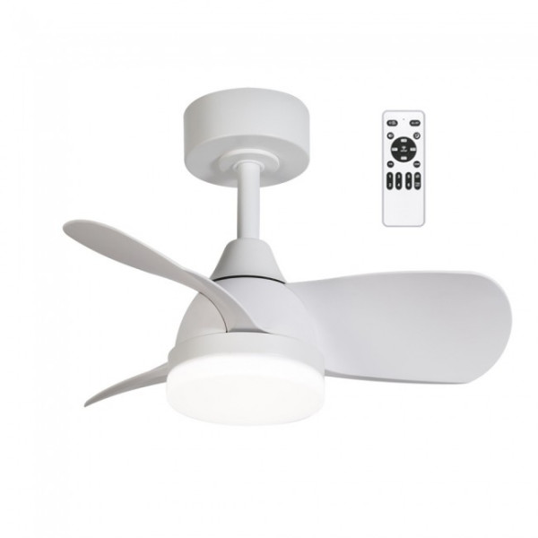 Ventilador de teto LED Borse Mini Branco CCT Dim (18W) D