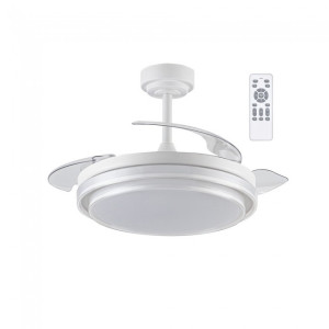 Ventilador LED aspas plegables Mesina Blanco CCT Dim (72W) D