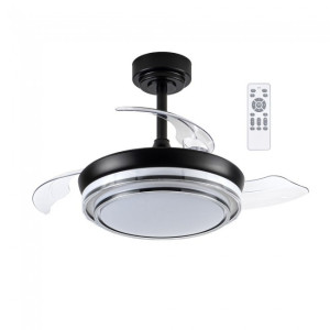 Ventilador LED aspas plegables Mesina Mini Negro CCT Dim (46W) D