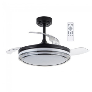 Ventilador LED aspas plegables Mesina Negro CCT Dim (72W) D