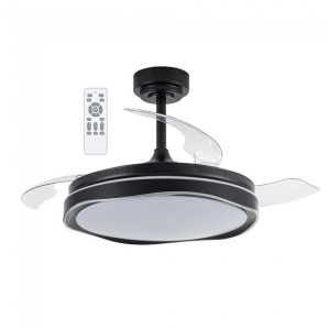 Ventilador LED aspas plegables Goan Negro CCT Dim (72W) H