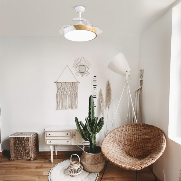 Ventilador LED aspas plegables Terno Mini Blanco CCT Dim (46W) M 3