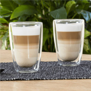 HI Juego de vasos para café macchiato 2 unidades transparente 400 ml D