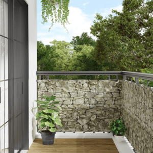 Pantalla de privacidad de jardín PVC look piedra gris 400x90 cm D