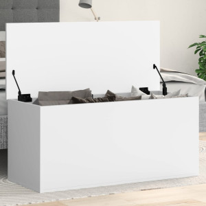 Caja de almacenaje madera de ingeniería blanca 100x42x46 cm D