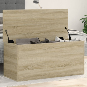 Caja de almacenaje madera ingeniería roble Sonoma 100x42x46 cm D