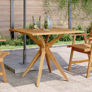 Mesa de jardín cuadrada madera maciza de acacia 85x85x75 cm D