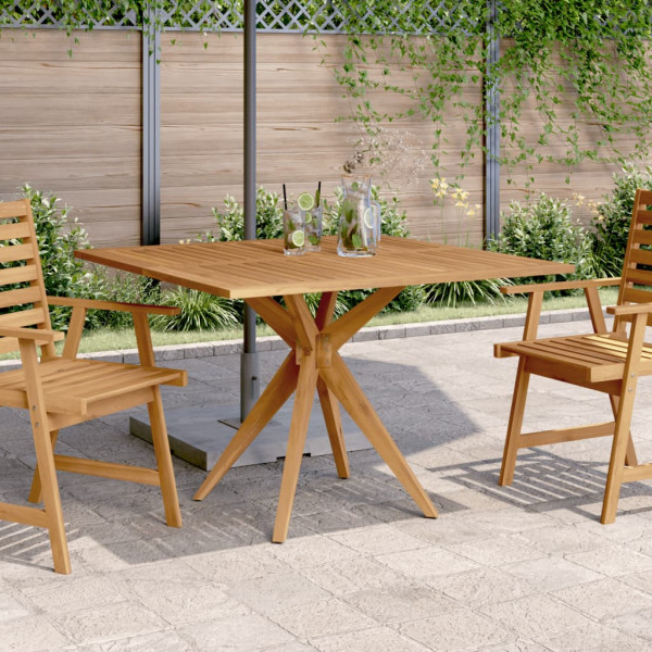 Mesa de jardín cuadrada madera maciza de acacia 110x110x75 cm D