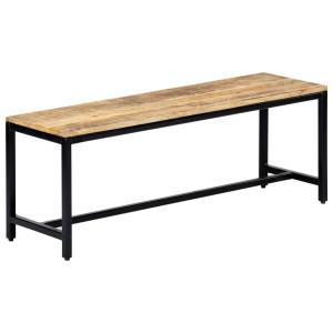 Banco de comedor madera maciza de mango en bruto 120 cm D