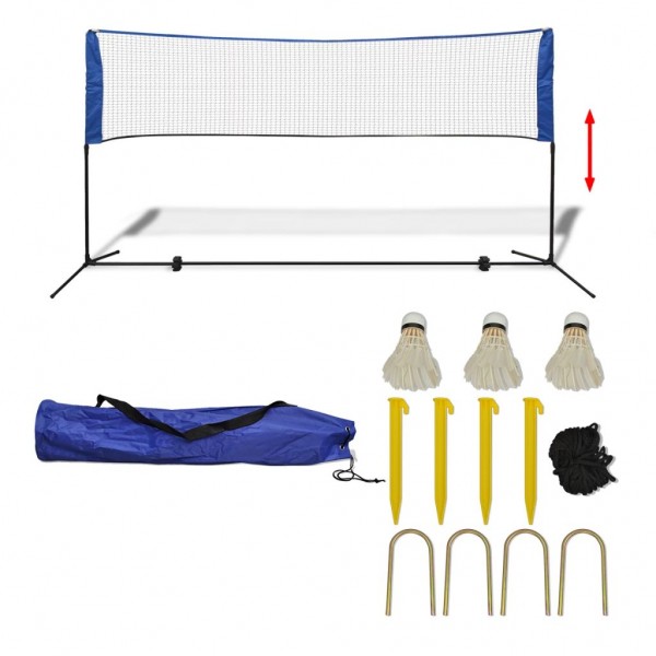 Conjunto rede de badminton com volantes 300 x 155 cm M 2