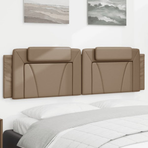 Cabeça de cama acolchoado couro sintético cappuccino 180 cm D