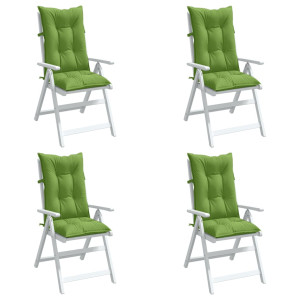 Cojines silla respaldo alto 4 uds tela verde melange 120x50x7cm D