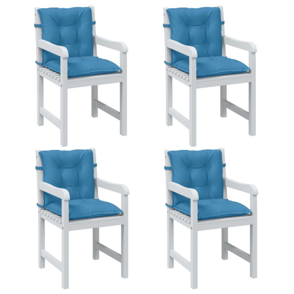 Cojines silla respaldo bajo 4 ud tela azul melange 100x50x7 cm D