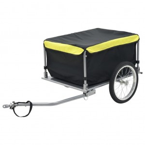 Remolque de carga para bicicletas negro y amarillo 65 kg D