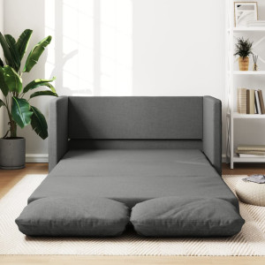 Sofá-cama 2 em 1 tecido cinza escuro 112x174x55 cm D