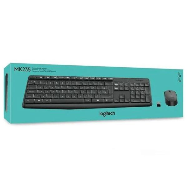 Teclado sem fio e mouse Logitech MK235 preto M 4