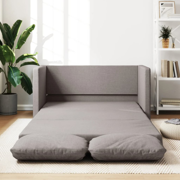 Sofá cama de suelo 2 en 1 tela gris Taupe 112x174x55 cm D