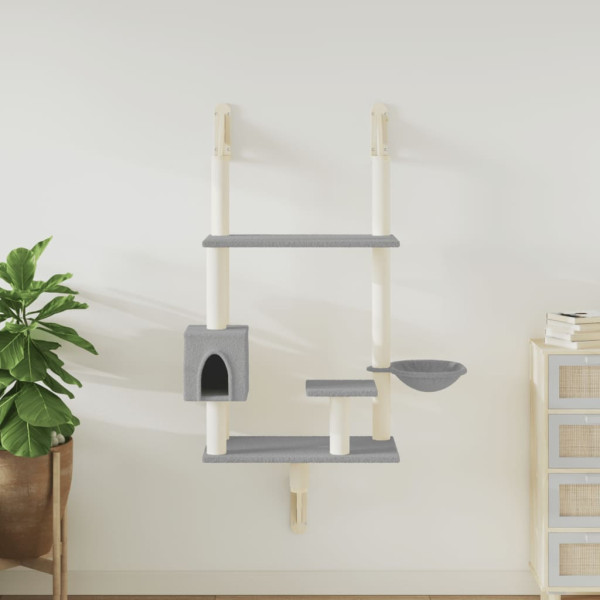 Árbol rascador para gatos de pared gris claro 153 cm D