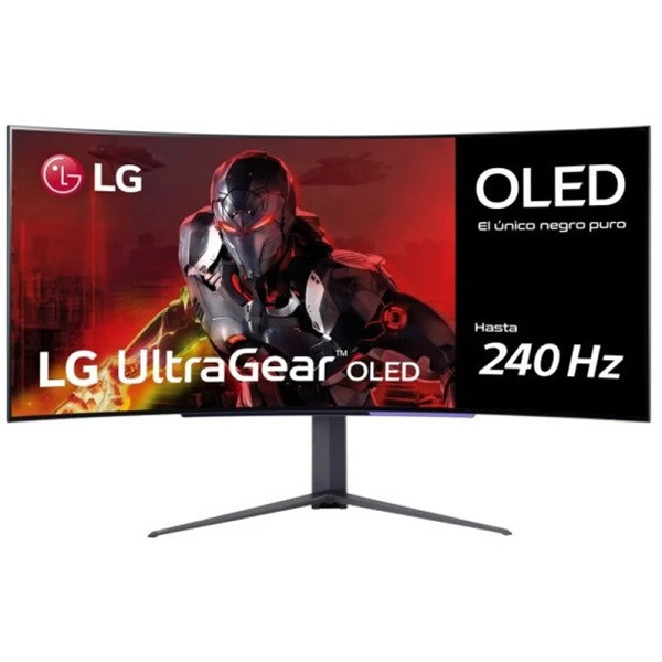 Monitor gaming ultrapanorámico curvo lg ultragear 45gr95qe-b 44.5'/ wqhd/ 0.03ms/ 240hz/ oled/ regulable en altura/ negro D